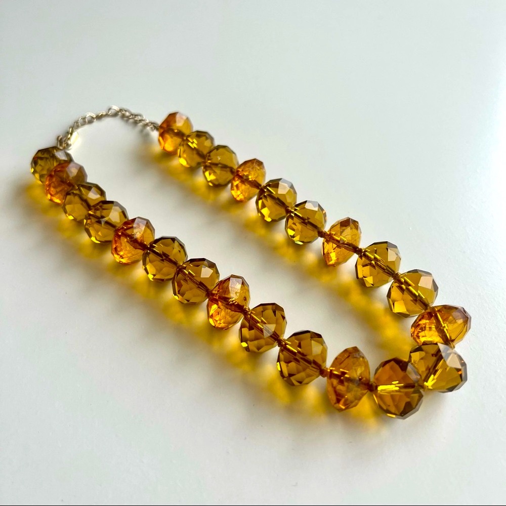 Yellow Crystal Statement Necklace